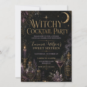 Invitation Fête de Sweet Sixteen Cocktail Sorcière