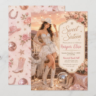 Invitation Fête de Sweet Sixteen Cowgirl
