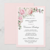 Invitation Fête de Sweet sixteen rose pâle (Devant / Derrière)