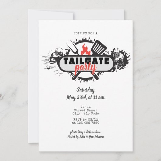 Invitation Fête de Tailgate Friendsgiving BBQ Grill & Chill (Devant)
