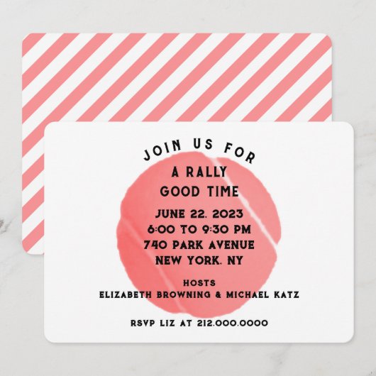 Invitation Fête de Tennis (Devant / Derrière)