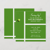 Invitation Fête de tennis créative (Devant / Derrière)