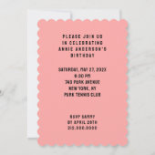 Invitation Fête de tennis créative (Dos)