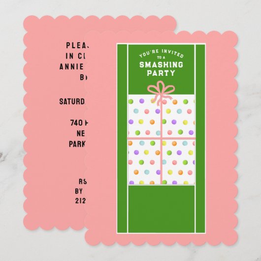 Invitation Fête de tennis créative (Devant / Derrière)