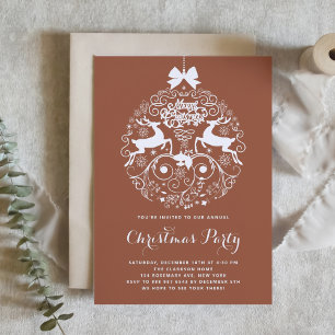 Invitation Fête de Terracotta Ornate Ornament fête de Noël