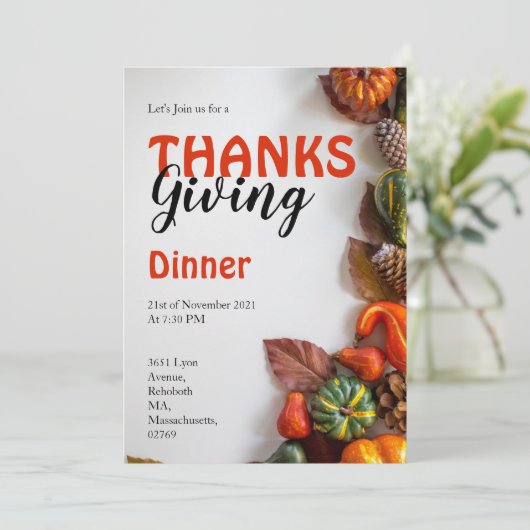 Invitation Fête de Thanksgiving (Debout devant)