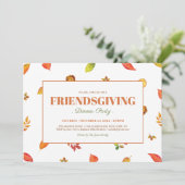 Invitation Fête de Thanksgiving à la Feuillage Moderne, Frien (Debout devant)