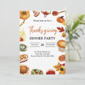 Invitation Fête de Thanksgiving aquarelle (Debout devant)