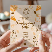 Invitation Fête de Thanksgiving Automne Dîner d'automne