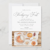 Invitation Fête de Thanksgiving Citrouille Automne Amical (Devant)