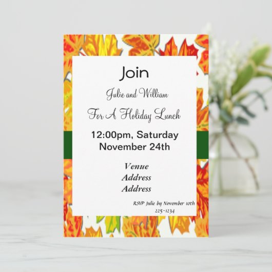 Invitation Fête de Thanksgiving, Citrouille, Squash, Sunflowe (Debout devant)