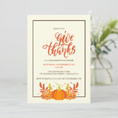 Invitation Fête de Thanksgiving de dîner de la dinde de citro (Debout devant)