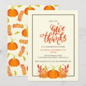Invitation Fête de Thanksgiving de dîner de la dinde de citro (Devant / Derrière)