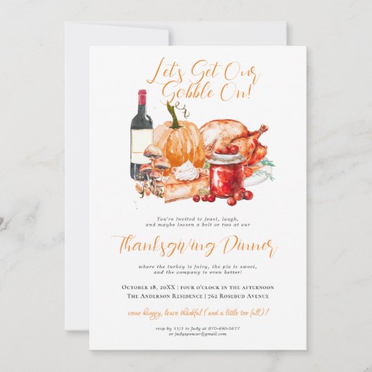 Invitation Fête de Thanksgiving de la moisson d'automne (Devant)