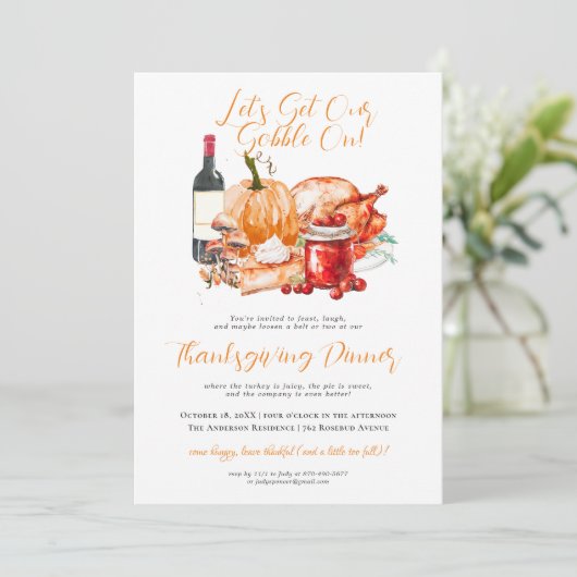 Invitation Fête de Thanksgiving de la moisson d'automne (Debout devant)