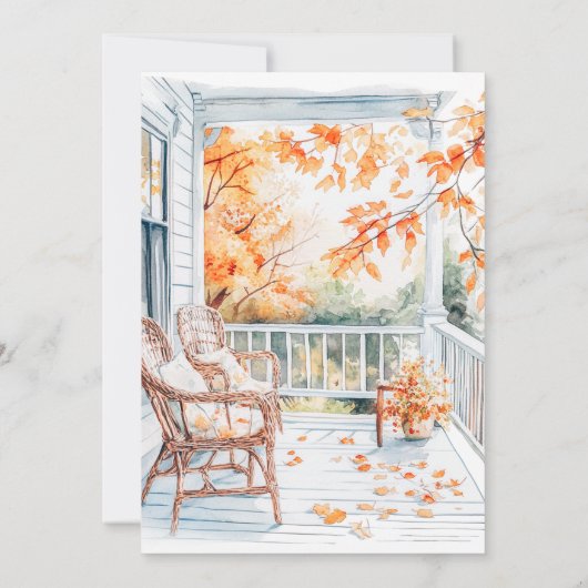 Invitation Fête de Thanksgiving de la moisson d'automne (Dos)