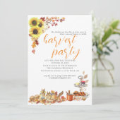 Invitation Fête de Thanksgiving de la moisson d'automne (Debout devant)