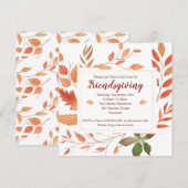 Invitation Fête de Thanksgiving et de l'Action de Grâce des f (Devant / Derrière)