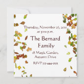 Invitation Fête de Thanksgiving FEUILLES D'AUTOMNE (Dos)