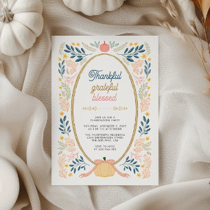Invitation Fête de Thanksgiving Grateful Bénie