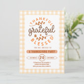 Invitation Fête de Thanksgiving Grateful Bénis (Debout devant)
