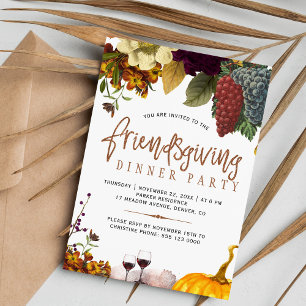 Invitation Fête de Thanksgiving moderne et rustique