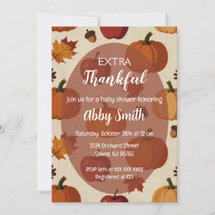 Invitation Fête de Thanksgiving Pommes & Citrouilles Baby Sho