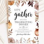 Invitation Fête de Thanksgiving Pumpkin Let's Gather