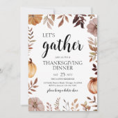 Invitation Fête de Thanksgiving Pumpkin Let's Gather (Devant)