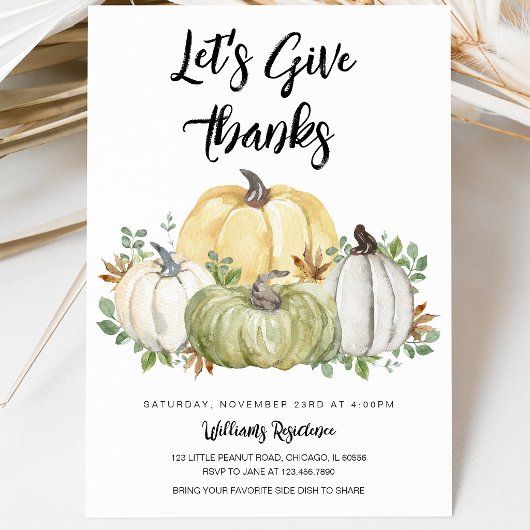 Invitation Fête de Thanksgiving : Rendons Grâce