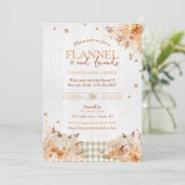 Invitation Fête de Thanksgiving Rustic Flannel et Amis (Debout devant)