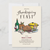 Invitation Fête de Thanksgiving rustique (Devant)