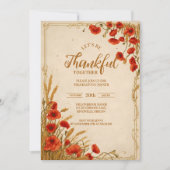 Invitation Fête de Thanksgiving Rustique Poppy (Devant)