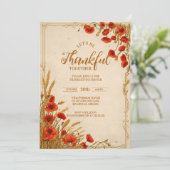 Invitation Fête de Thanksgiving Rustique Poppy (Debout devant)