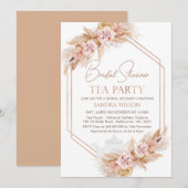 Invitation Fête de thé à Fête des mariées fleurie Boho géomét (Devant / Derrière)