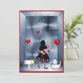 Invitation Fête de thé à la Fête de l'mariée Alice & Flamant  (Debout devant)