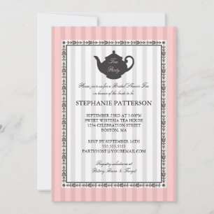 Invitation Fête de thé à la Fête de l'mariée chic française