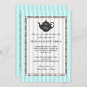Invitation Fête de thé à la Fête de l'mariée chic française (Devant / Derrière)