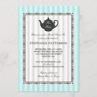 Invitation Fête de thé à la Fête de l'mariée chic française