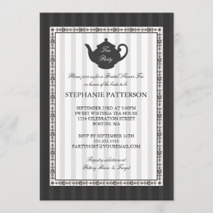 Invitation Fête de thé à la Fête de l'mariée chic française