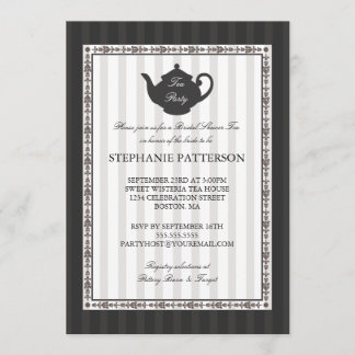 Invitation Fête de thé à la Fête de l'mariée chic française