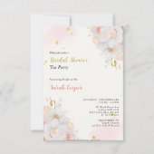Invitation Fête de thé à la Fête des mariées Florale Blush fé (Devant)