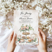 Fête de thé à l'aquarelle Anniversaire