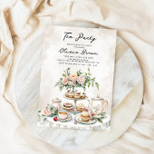 Invitation Fête de thé à l'aquarelle Anniversaire