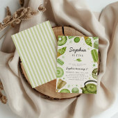 Invitation Fête de thé aquarelle Matcha anniversaire