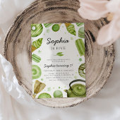 Invitation Fête de thé aquarelle Matcha anniversaire