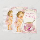 Invitation Fête de thé Baby Shower (Devant / Derrière)