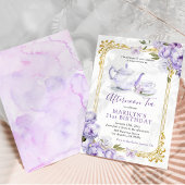 Invitation Fête de thé d'anniversaire victorienne violet