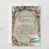 Invitation fête de thé de la douche botanique de la mariée fl (Dos)