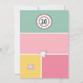 Invitation Fête de thé de l'après-midi cinquantaine style des (Dos)